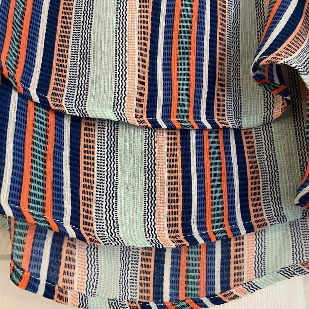 Lily White Striped Off Shoulder Ruffle Top Size S - Picture 4 of 8